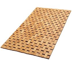 ZPirates Tapis de Bain Pliable en Bois de Bambou Naturel, Grand Tapis de Bain Pliable, Accessoires et décoration pour Salle de Bain, Sauna, Spa, Baignoire ou Porte, Indispensable pour la Maison