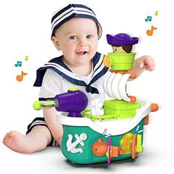 auby Barco Pirata para bebé Cangrejo Magical Discovery Sea Rover Musicales pequeños con luz, Juguetes preescolares, Regalos para bebés niñas a Partir de 12 Meses (EC461552)