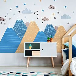Ambiance Sticker Stickers Enfant Montagnes scandinaves Chouka 80 x 120 cm