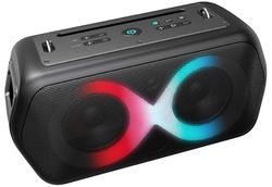 Majestic FIRE 39 – Speaker Wireless audio 5.3, Luci LED multicolor 13 effetti, ingressi USB/Micro SD/AUX/Mic/Chitarra, TWS, IPX4, Batteria ricaricabile, tracolla per il trasporto