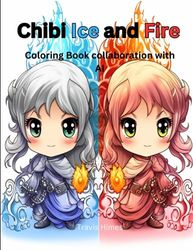 Chibi Ice and Fire: Coloring Book Collaboration with AI