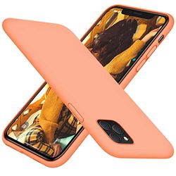 Siliconen iPhone 11 Pro Max hoesje, anti-kras volledige lichaamsbescherming, schokbestendige hoes, compatibel met iPhone 11 Pro Max, 6,5 cm, perzik