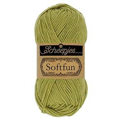 Scheepjes 1592-2531 Softfun Hilo de algodón, 2531 oliva, 1 x 50 g