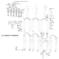 Rock Shox CSU Sid B Xxwc Dualair 29 Pouces Carbone Conique 32 mm (Non Compatible W/Soloair) Fourche 32 mm