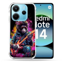 Cokitec Wzmocniona obudowa dla Xiaomi Redmi Note 14 4G Muzyka Rock Monkey