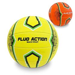Mondo Toys 13867 Fluo Action Beachvolle-bal, maat 5-280 g, geel/neon-oranje