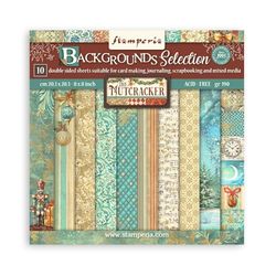 Stamperia - Tampon de papier de scrapbooking pour scrapbooking, albums, cartes, bullet journals et plus, sans acide, double face, parfait pour l'artisanat et le cadeau (The Nutcracker Backgrounds)