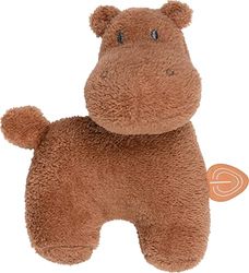 Nattou Sonajero de Peluche de algodón y poliéster (Tela de Rizo), Hipopótama Susie, con sonajero, Aprox. 18 cm, Susie y Bonnie, Marrón