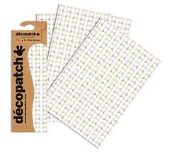 Decopatch C685O - 1 BUSTA da 3 fogli di carta stampata 30x40 cm, colombe