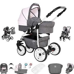 Friedrich Hugo PCS_BERLIN-DE-GEL-GW-07 Friedrich Hugo Berlin, 3-in-1 combi kinderwagen, gelbanden, grijs