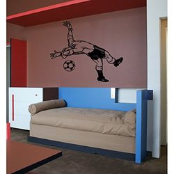 Stickers Gardien de But et Ballon - Rouge, L 80cm x H 96cm