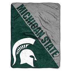 Northwest NCAA Michigan State Spartans Unisex-Adult Micro Raschel Throw Blanket, 46" x 60", Halftone