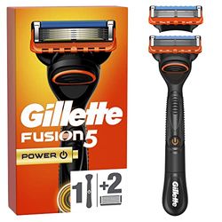 Gillette Fusion5 Rasoio da Uomo, 1 Rasoio Gillette, 2 lamette di ricambio per rasoio, con striscia lubrificante per una rasatura profonda