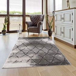 carpet city Tappeto per soggiorno, motivo a rombi Skandi, 120 x 170 cm, grigio mélange, moderno tappeto a pelo corto