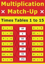 Multiplication Match-Up: Times Tables 1 to 15