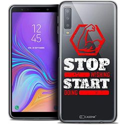 Caseink fodral för Samsung Galaxy A7 (2018) A750 (6) fodral [Crystal Gel HD mönster kollektion citat design Start Doing - mjuk - ultratunn - tryckt i Frankrike]