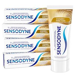 Sensodyne Dentifricio Complex Denti sensibili, Aiuta a controllare la formazione della placca per Denti Forti, Maxi formato 4 x 75ml