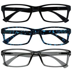 The Reading Glasses Company Pep Reading Glasses, Nero/Blu Tartaruga/Grigio, 2,00 Diottrie Unisex