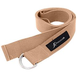 ProsourceFit Metalen D-Ring Yoga Strap 8' Duurzaam Katoen voor Stretching en Flexibiliteit
