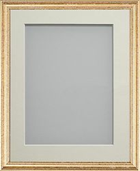 Frame Company Beatrice Range Gold Ornate Wooden Picture Frame With Ivory Mount, A3 for A4 *Choice of Mount Colours and Sizes* Fitted with Real Glass