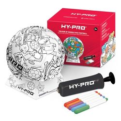 Hy-Pro Doodlekick Ballon de Football à colorier avec Pompe Incluse – Ballon de Taille 2 avec Support et stylos pour coloriage personnalisé – Balle gribouillée pour Enfants, Excellent Cadeau pour