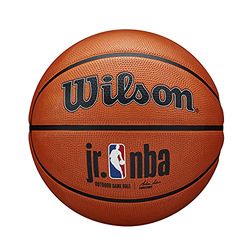 Wilson Pallone da Basket Jr NBA Auth Series Outdoor Basketball, Utilizzo Outdoor, Gomma Tackskin, Misura 6, Marrone