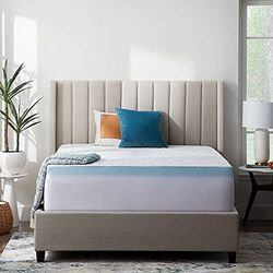 LUCID Cubrecolchón de Espuma viscoelástica Suave y Transpirable, Lavable a máquina, Queen, Color Blanco