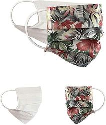 Community Masks 2-pack set unisex makeshift mask reversible mouth protection mask mouth and nose protection reversible mask with print cotton BCI washable,Red