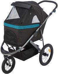 TRIXIE Hondenbuggy, trolley voor honden, 60 × 112 × 120 cm, 12,5 kg, zwart/benzine, belastbaar tot 20 kg - 28960