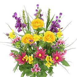 Admired By Nature Bouquet Artificiel, Plastique Polyester, mélange d'été, Taille L