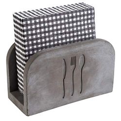 APS Napkin Holder "Element" - high Quality Concrete Napkin Holder with Cutlery Pattern - for Approx. 50 Napkins and with Furniture Protecting Bottom Side