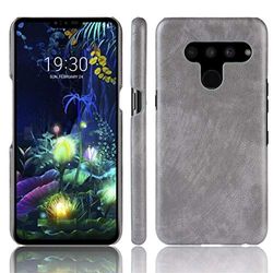 Xyamzhnn Caja Protectora de la Caja del teléfono a Prueba de Golpes HNZZ Litchi Textura PC + PU for LG V50 Thinq 5G (Color : Grey)