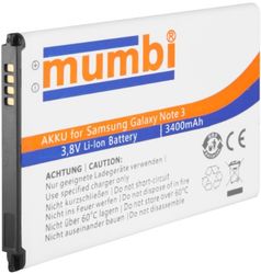Mumbi Batterij voor Samsung Galaxy Note 3 (lithium ion, 3400mAh)