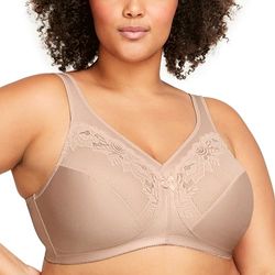 Glamorise Vrouwen Volledige figuur MagicLift Draadloze Minimizer Ondersteuning BH 1003, Beige (Café 211), 95J