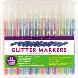 Peter Pauper Press Studio Series Glitter Marker Set (12-piece set)