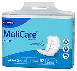 Molicare Foremka premium 6 kropli, do średniego nietrzymania moczu: maksymalne bezpieczeństwo, dodatkowa ochrona przed wyciekiem i dyskrecja dla kobiet i mężczyzn, 4 x 32 sztuki