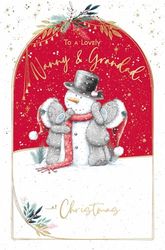 Me To You Tatty Teddy - Tarjeta de Navidad para abuelos con texto en inglés "To A Lovely Nanny & Grandad", 12,7 x 20,3 cm, colección