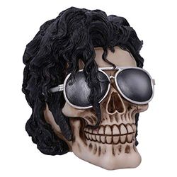 Nemesis Now Bad Michael Jackson King of Pop-Decorazione a Forma di Teschio, Poliresina, Nero, 16.5cm