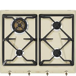 SMEG SRV864POGH Placa de gás colonial, ferro fundido, creme (Brass knobs)