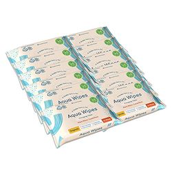 Aqua Wipes Originals (Travel size) Baby Wipes - Biodegradable Wipes - 99.6% Purified Water Paediatrician tested – Plastic free Wipes with Organic Aloe Vera Extract - 12 packs, 12 wipes per pack