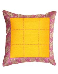 Rajrang Indiana Handmade Paisley Cuscino Giallo Copertura per la Decorazione