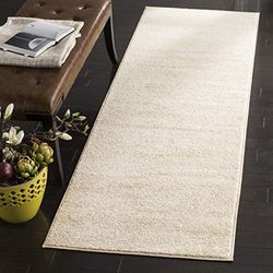 Safavieh Tapis Moderne ombré, pour Salon, Salle à Manger, Chambre à Coucher – Collection Adirondack, Poils Courts, Champagne et crème, 76 x 244 cm