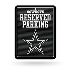 Rico Industries NFL Football Dallas Cowboys Carbon Fiber Metal Parking Sign,Black