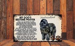 Shawprint Limited MY DOG'S BEDTIME PRAYER RETRO STYLE METAL TIN SIGN/PLAQUE (77H3DR) NEWFOUNDLAND