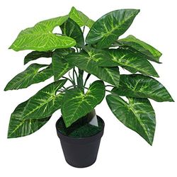 Leaf Folha artificial planta - 45 cm Taro escuro, 45 cm