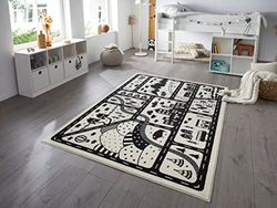 Hanse Home Landscapes Vloerkleed voor kinderkamer, kindertapijt, voor jongens en meisjes, laagpolig, modern, speelstraat, zachte pool, onderhoudsvriendelijk, crème, 120 x 170 cm