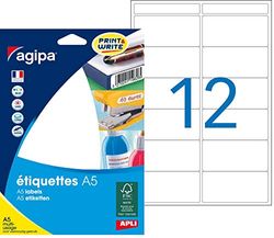 agipa 114026 universele etiketten, 32 x 70 mm, wit