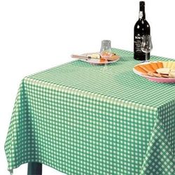 Stalwart E653 Green Check Tablecloth, 1400mm X 1400mm