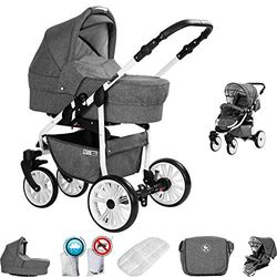 Friedrich Hugo Berlin | 2-in-1 combi-kinderwagen | luchtbanden | kleur: Grey and Grey Day