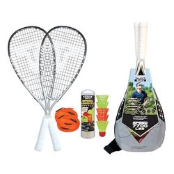 Talbot Torro Set Badminton Speed ​​​​7700, 2 Raquettes en Composites de Graphite, 5 Volants avec LED pour Jouer dans l'Obscurité, avec Lignes de Démarcation de Terrain, 490127